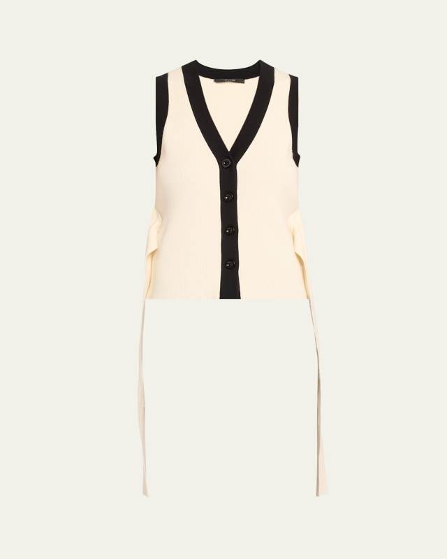 Collins Sleeveless Knit Tie-Front Vest